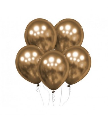 Balony Decomex 28 cm - 11" chromowane złote Luster Gold D3-L502 - 100 sztuk