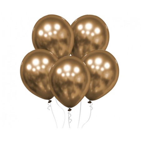 Balony Decomex 28 cm - 11" chromowane złote Luster Gold D3-L502 - 100 sztuk