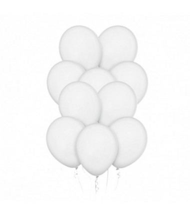 Balony Decomex 28 cm - 11" białe Pastel White - 10 sztuk