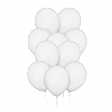 Balony Decomex 28 cm - 11" białe Pastel White - 10 sztuk