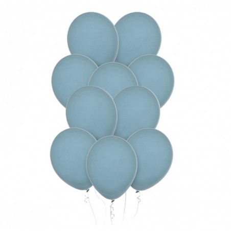 Balony Decomex 28 cm - 11" niebieskie Pastel Storm - 10 sztuk