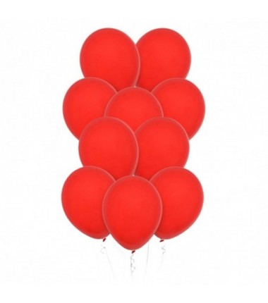 Balony Decomex 28 cm - 11" czerwone Pastel Red - 10 sztuk