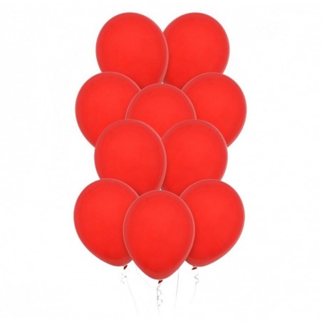 Balony Decomex 28 cm - 11" czerwone Pastel Red - 10 sztuk