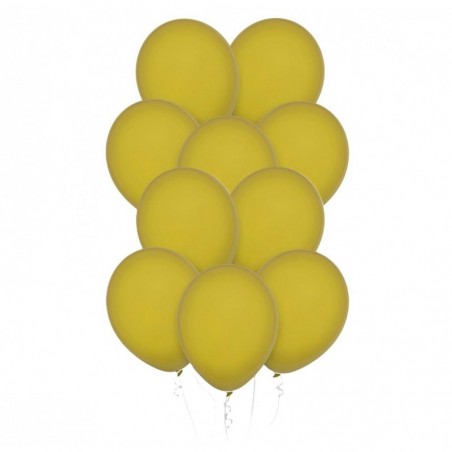 Balony Decomex 28 cm - 11" musztardowe Pastel Mustard - 10 sztuk
