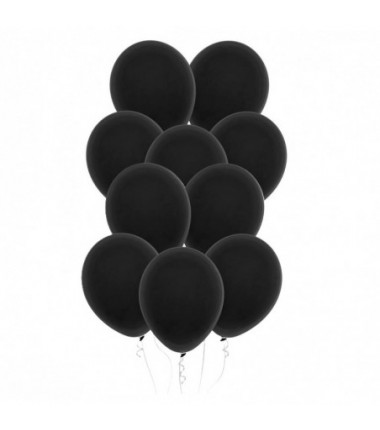 Balony Decomex 28 cm - 11" czarne Pastel Black - 10 sztuk