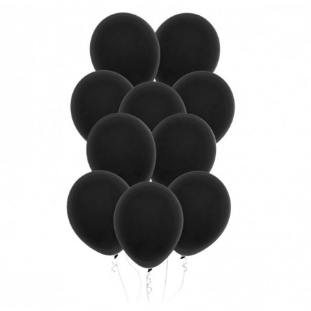 Balony Decomex 28 cm - 11" czarne Pastel Black - 10 sztuk