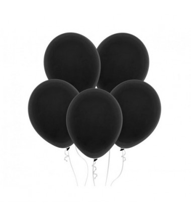 Balony Decomex 28 cm - 11" czarne Pastel Black - 10 sztuk