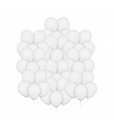 Balony Decomex 28 cm - 11" białe Pastel White - 50 sztuk
