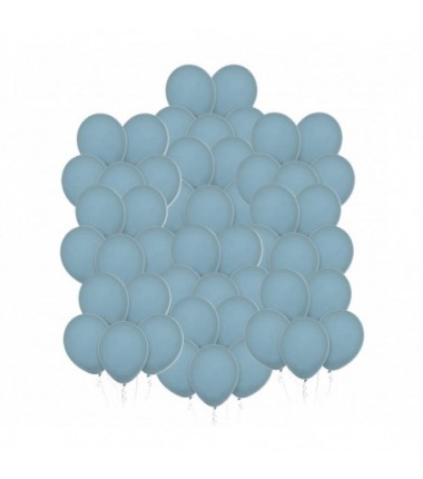 Balony Decomex 28 cm - 11" niebieskie Pastel Storm - 50 sztuk