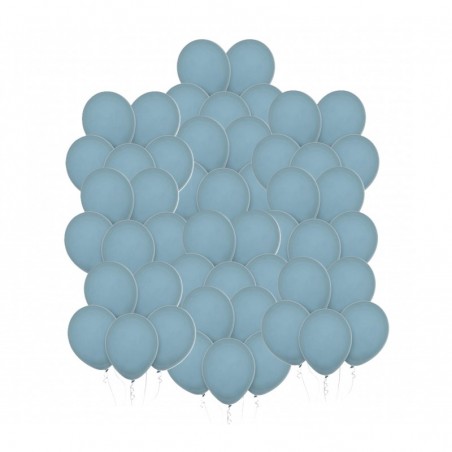Balony Decomex 28 cm - 11" niebieskie Pastel Storm - 50 sztuk