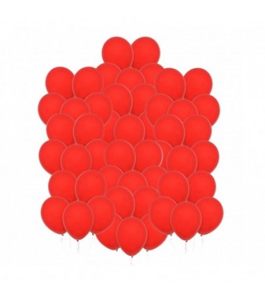 Balony Decomex 28 cm - 11" czerwone Pastel Red - 50 sztuk