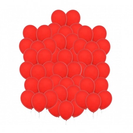 Balony Decomex 28 cm - 11" czerwone Pastel Red - 50 sztuk