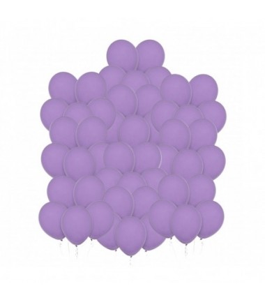 Balony Decomex 28 cm - 11" fioletowe Pastel Floral - 50 sztuk