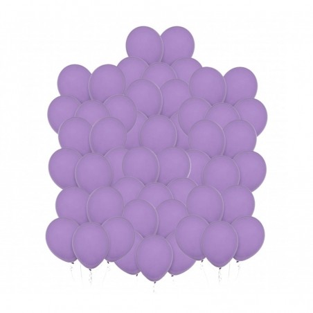 Balony Decomex 28 cm - 11" fioletowe Pastel Floral - 50 sztuk