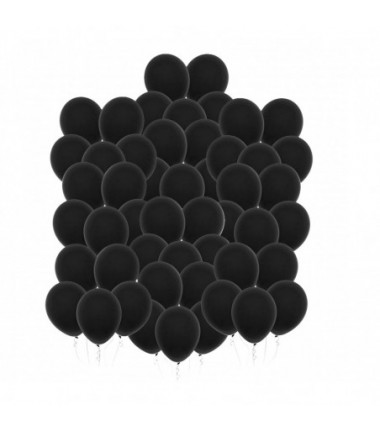 Balony Decomex 28 cm - 11" czarne Pastel Black - 50 sztuk