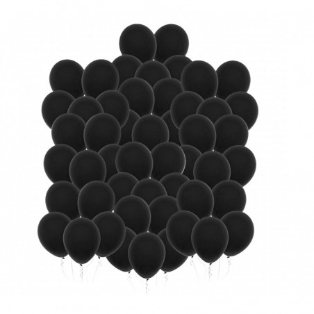 Balony Decomex 28 cm - 11" czarne Pastel Black - 50 sztuk