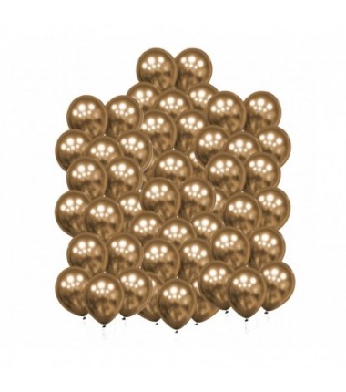 Balony Decomex 28 cm - 11" chromowane złote Luster Gold - 50 sztuk