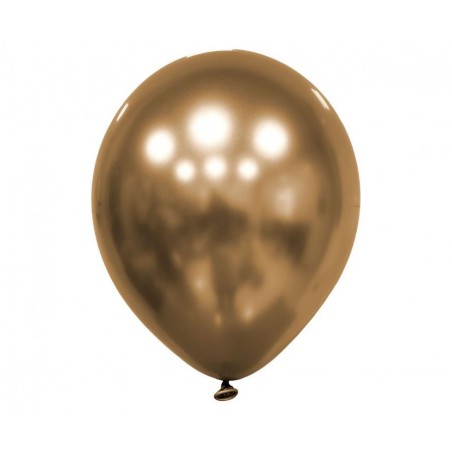 Balony Decomex 28 cm - 11" chromowane złote Luster Gold - 50 sztuk