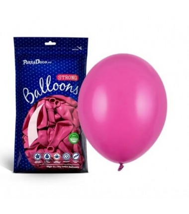 Balony Strong 27 cm ciemnoróżowe Pastel Hot Pink - 100 sztuk