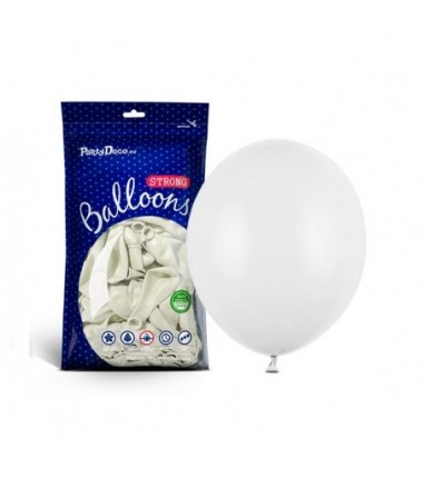 Balony Strong 27 cm białe Pastel Pure White - 100 sztuk