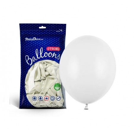Balony Strong 27 cm białe Pastel Pure White - 100 sztuk