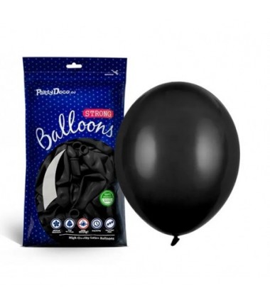 Balony Strong 27 cm czarne Pastel Black - 100 sztuk