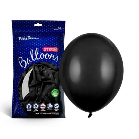 Balony Strong 27 cm czarne Pastel Black - 100 sztuk