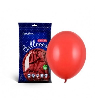 Balony Strong 27 cm makowe Pastel Poppy Red - 100 sztuk