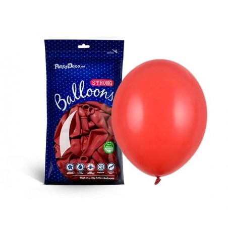 Balony Strong 27 cm makowe Pastel Poppy Red - 100 sztuk