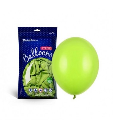 Balony Strong 27 cm limonkowe Pastel Lime Green - 100 sztuk