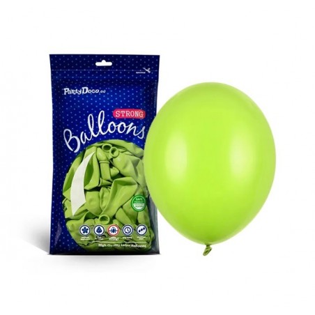 Balony Strong 27 cm limonkowe Pastel Lime Green - 100 sztuk