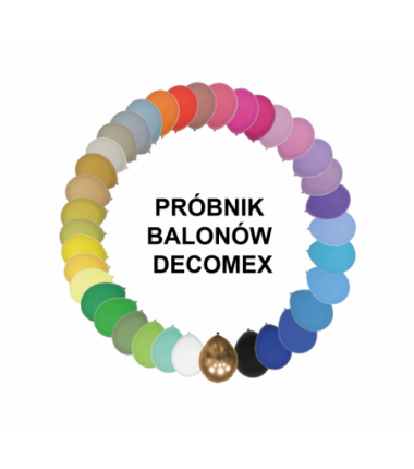 PRÓBNIK WZORNIK BALONÓW DECOMEX - 36 sztuk balonów