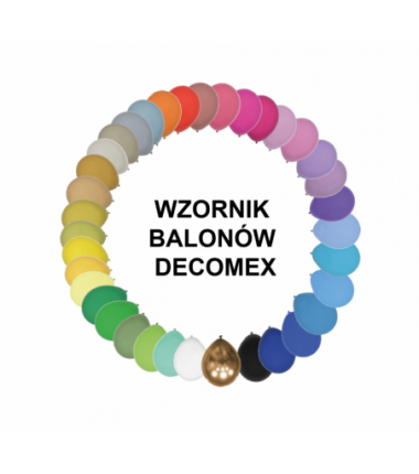 PRÓBNIK WZORNIK BALONÓW DECOMEX - 36 sztuk balonów