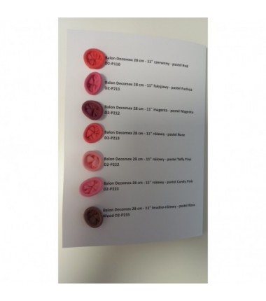 PRÓBNIK WZORNIK BALONÓW DECOMEX - 36 sztuk balonów