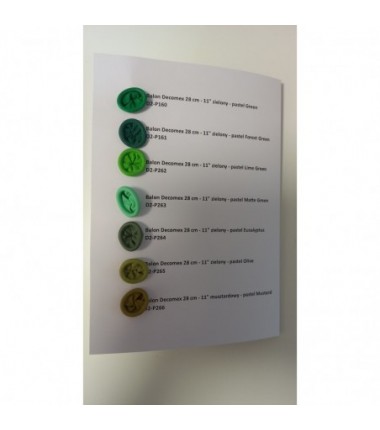 PRÓBNIK WZORNIK BALONÓW DECOMEX - 36 sztuk balonów