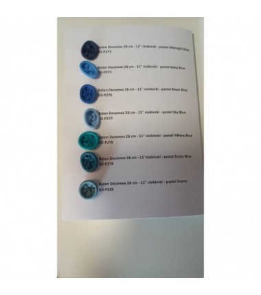 PRÓBNIK WZORNIK BALONÓW DECOMEX - 36 sztuk balonów