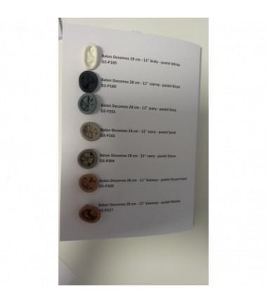 PRÓBNIK WZORNIK BALONÓW DECOMEX - 36 sztuk balonów