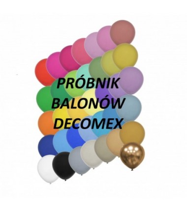 PRÓBNIK WZORNIK BALONÓW DECOMEX - 36 sztuk balonów