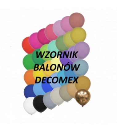 PRÓBNIK WZORNIK BALONÓW DECOMEX - 36 sztuk balonów
