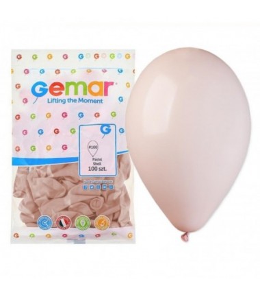 Balony Gemar 26 cm - 10" - pastelowe jasnoróżowe Shell G90/100 - 100 sztuk