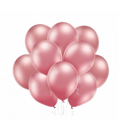 Balony BELBAL 30 cm - błyszczące różowe Glossy Pink B105/GG04-604 - 10 sztuk