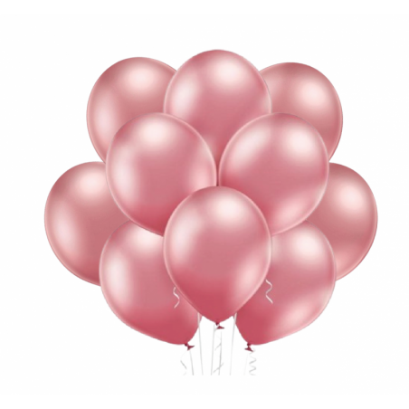 Balony BELBAL 30 cm - błyszczące różowe Glossy Pink B105/GG04-604 - 10 sztuk