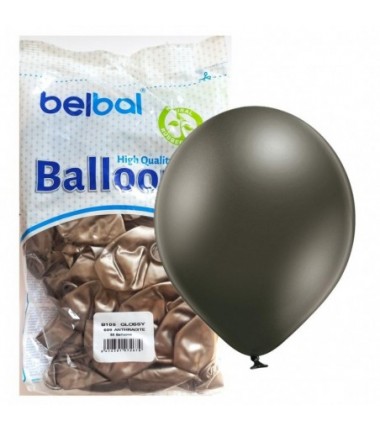 Balony BELBAL 30 cm - antracytowe Glossy Anthracite B105/GG04-609 - 50 sztuk