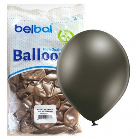 Balony BELBAL 30 cm - antracytowe Glossy Anthracite B105/GG04-609 - 50 sztuk