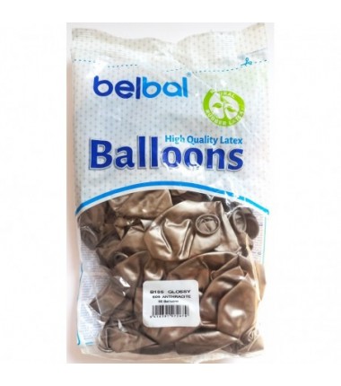 Balony BELBAL 30 cm - antracytowe Glossy Anthracite B105/GG04-609 - 50 sztuk
