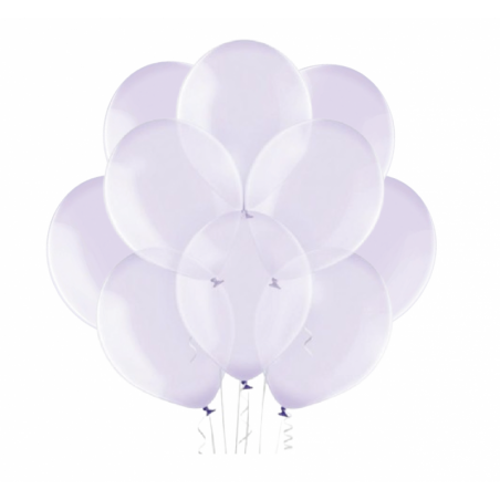 Balony BELBAL 27 cm - przezroczyste jasnofioletowe Crystal Soap Purple B105/043 - 10 sztuk