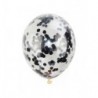 Balony konfetti czarne 30 cm - 10 sztuk