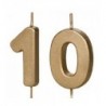 Świeczki urodzinowe Cyferki 10 - 4,5 cm - złote