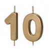 Świeczki urodzinowe Cyferki 10 - 4,5 cm - złote