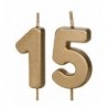 Świeczki urodzinowe Cyferki 15 - 4,5 cm - złote